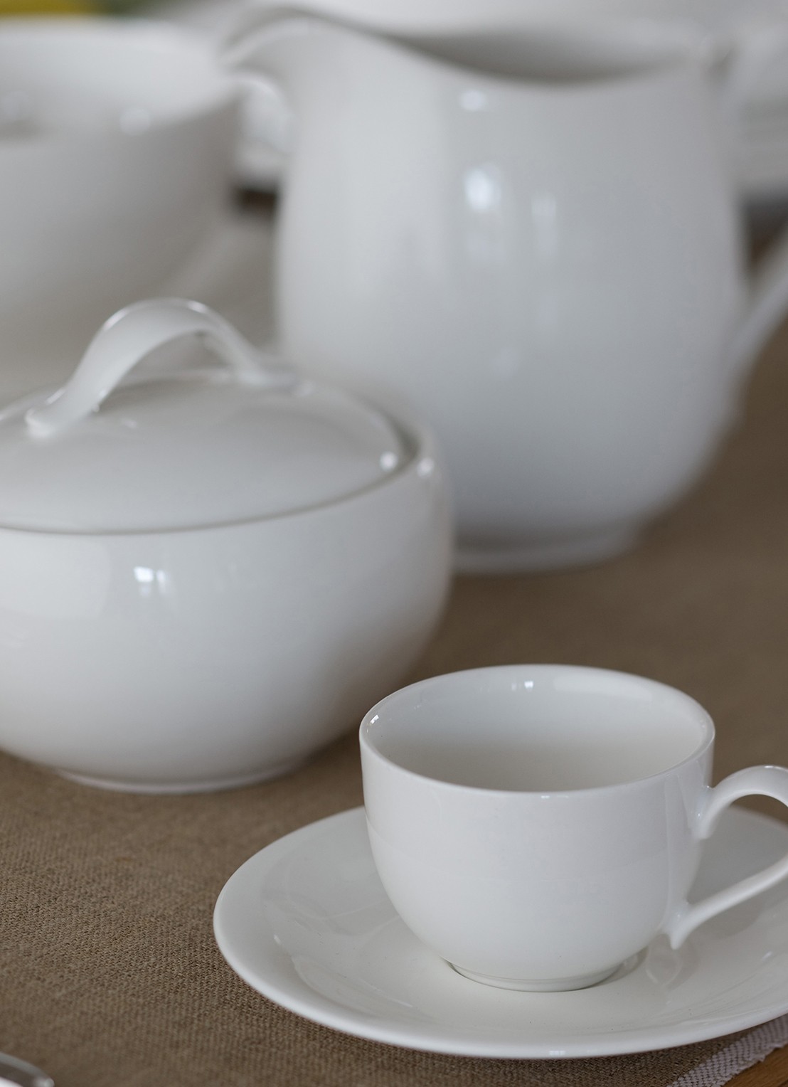 Villeroy & Boch New Cottage Basic suikerpot - voorkant 2 gebroken wit