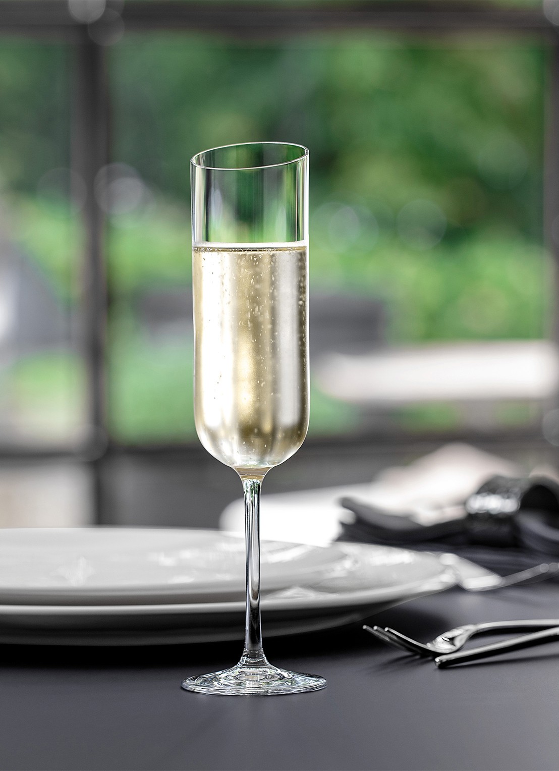 Villeroy & Boch NewMoon champagneglas 17 cl set van 4 - achterkant 3 transparant