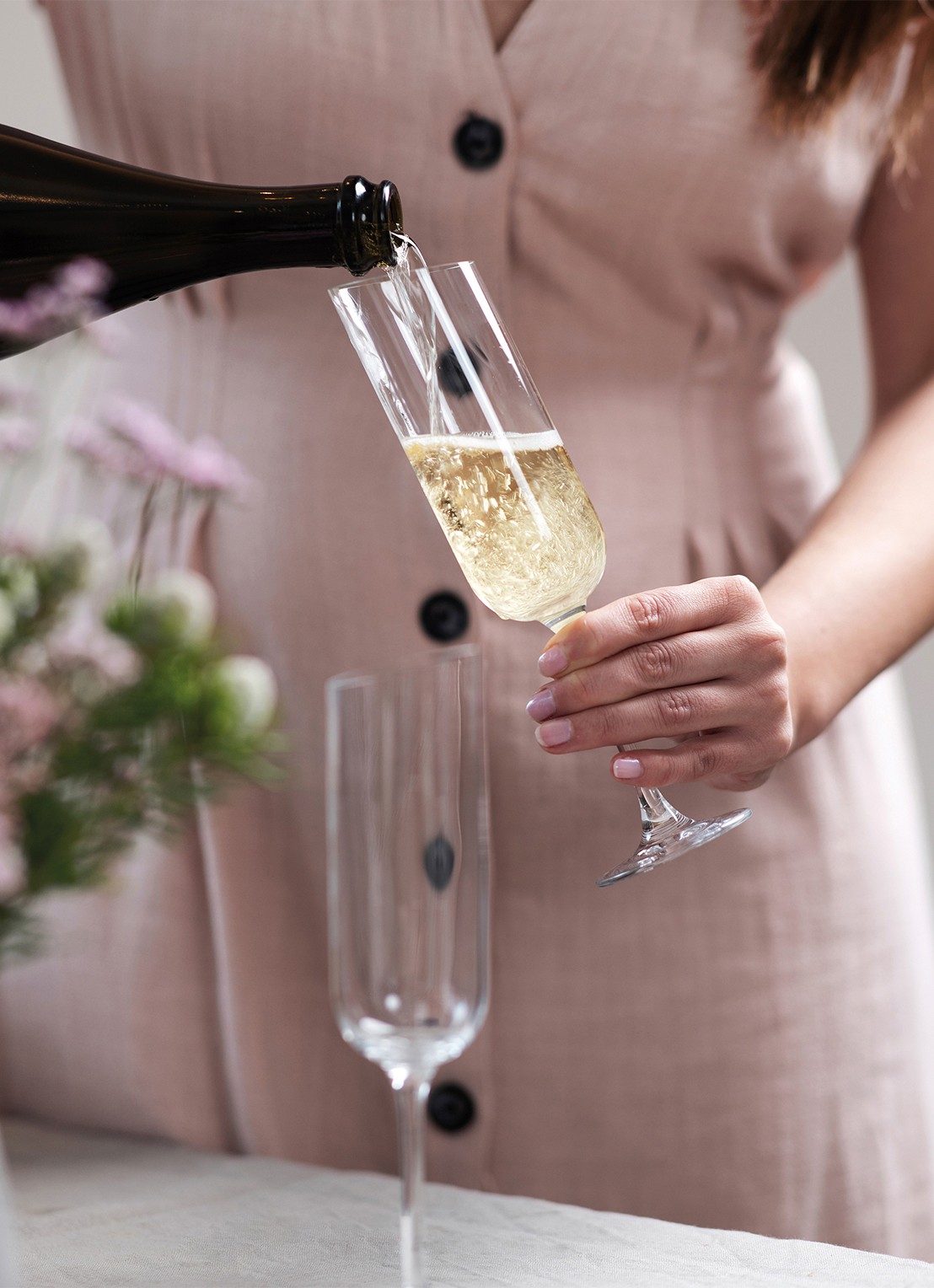 Villeroy & Boch NewMoon champagneglas 17 cl set van 4 - detail transparant