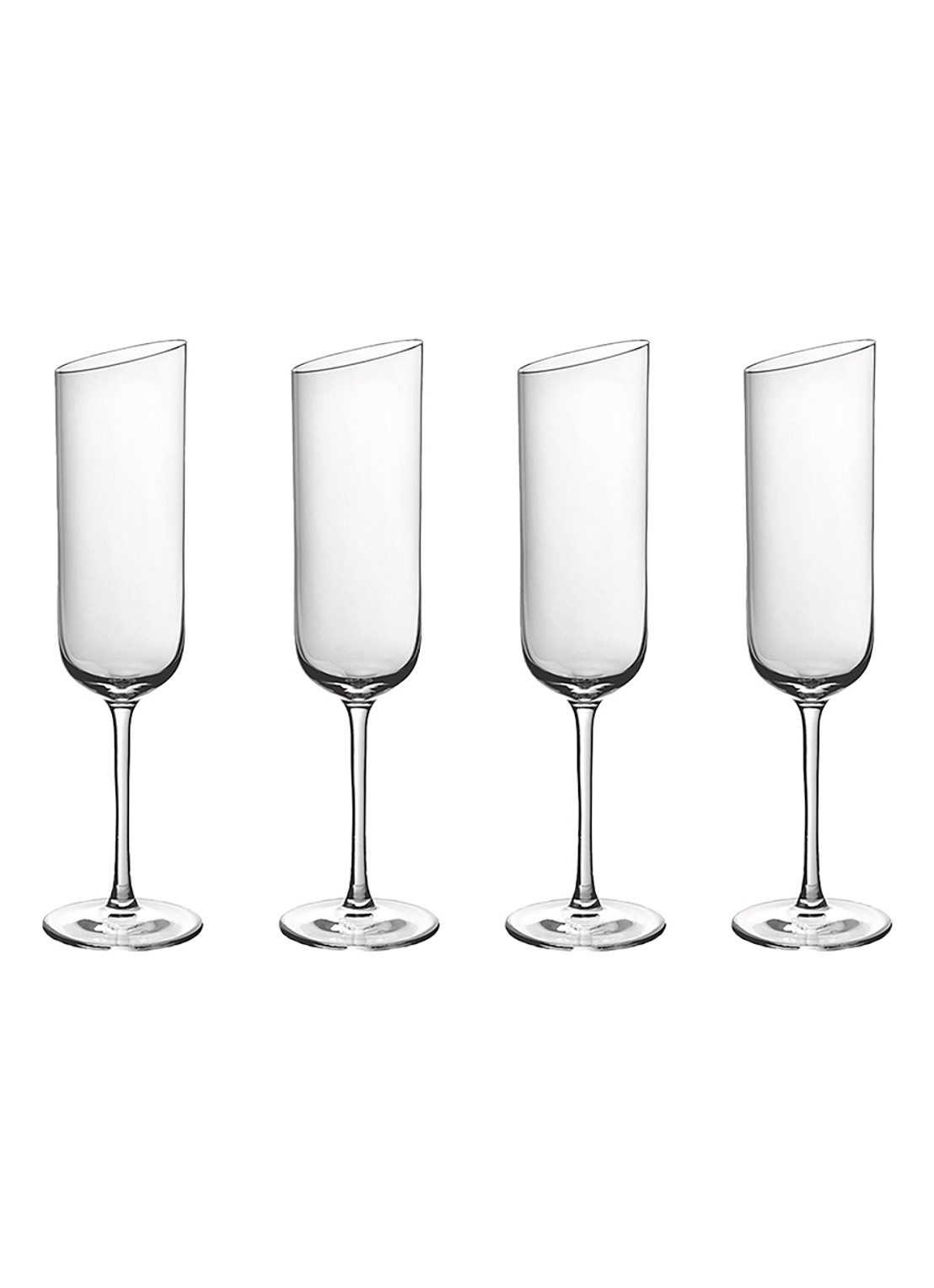 Villeroy & Boch NewMoon champagneglas 17 cl set van 4 - voorkant 4 transparant