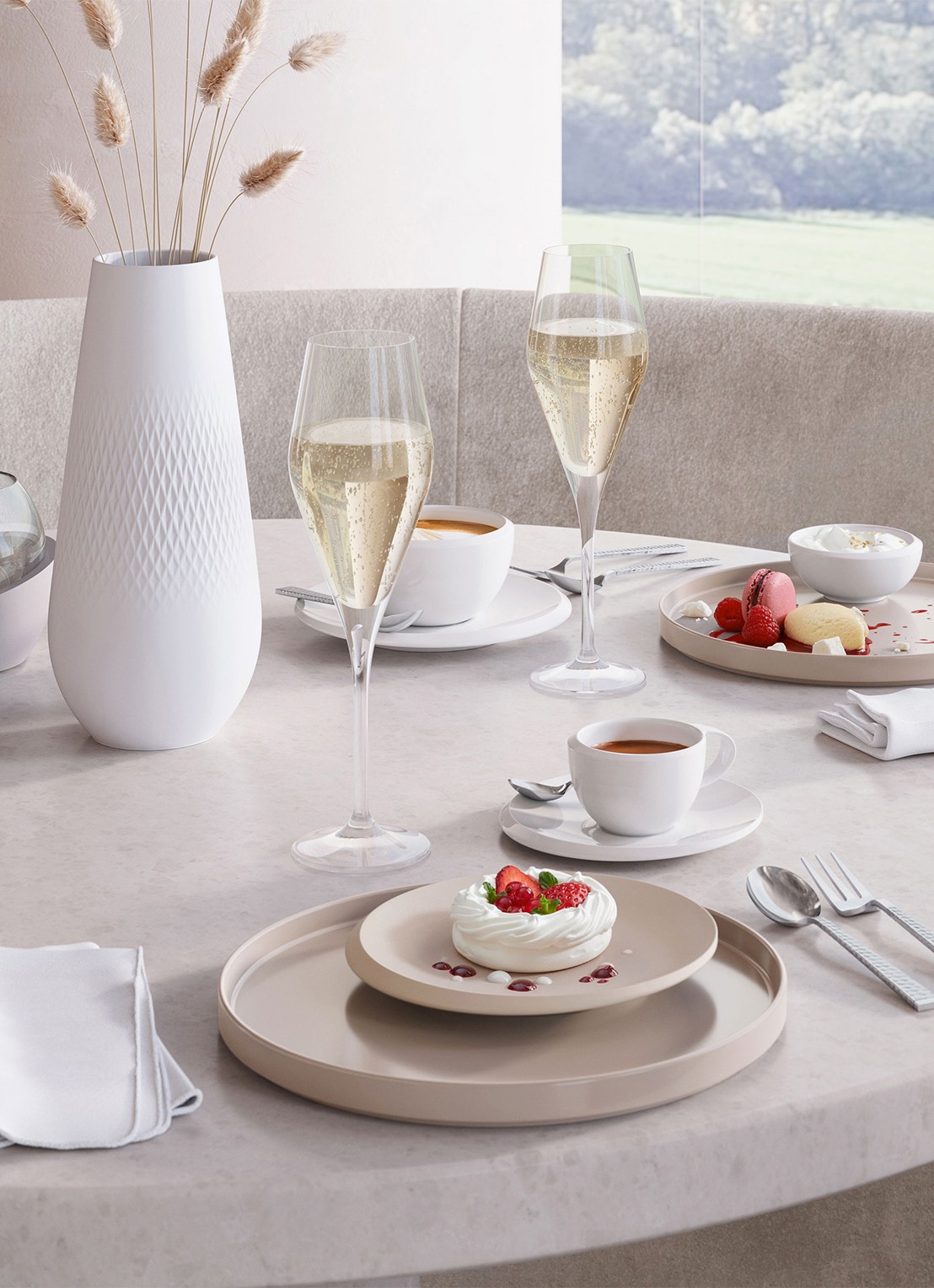 Villeroy & Boch NewMoon koffiekop 29 cl - achterkant creme