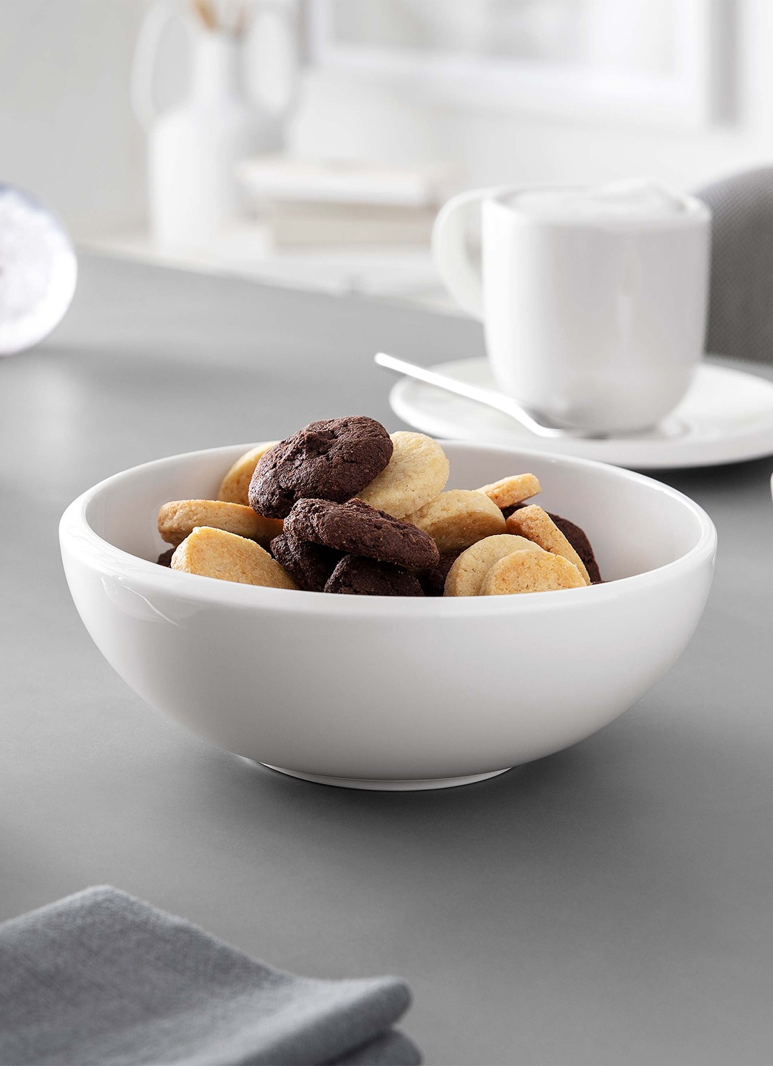 Villeroy & Boch NewMoon kom 18,5 cm - detail gebroken wit