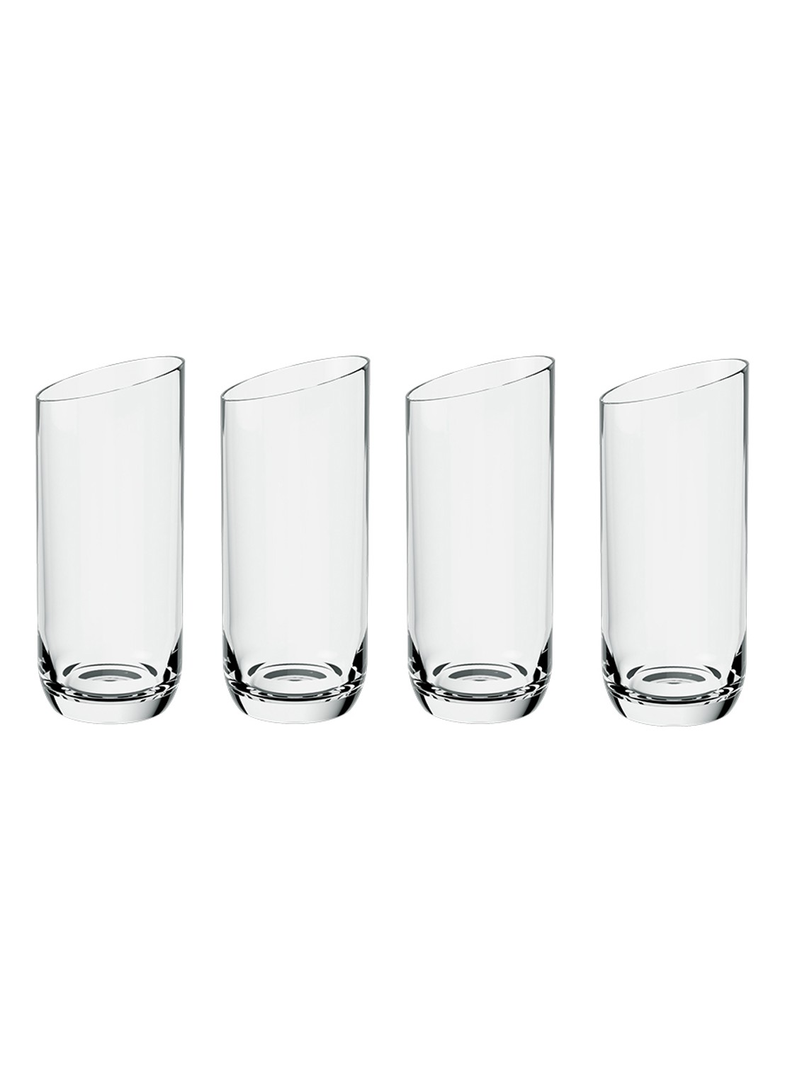 Villeroy & Boch NewMoon longdrinkglas 37 cl set van 4 - voorkant 2 transparant