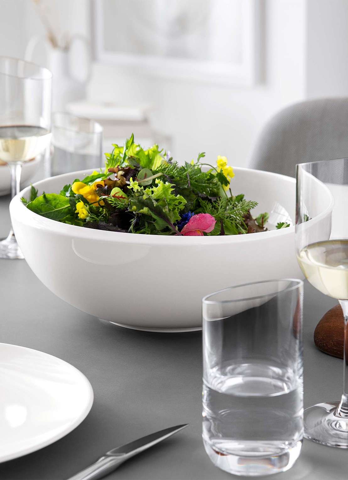 Villeroy & Boch NewMoon saladeschaal 28 cm - detail creme