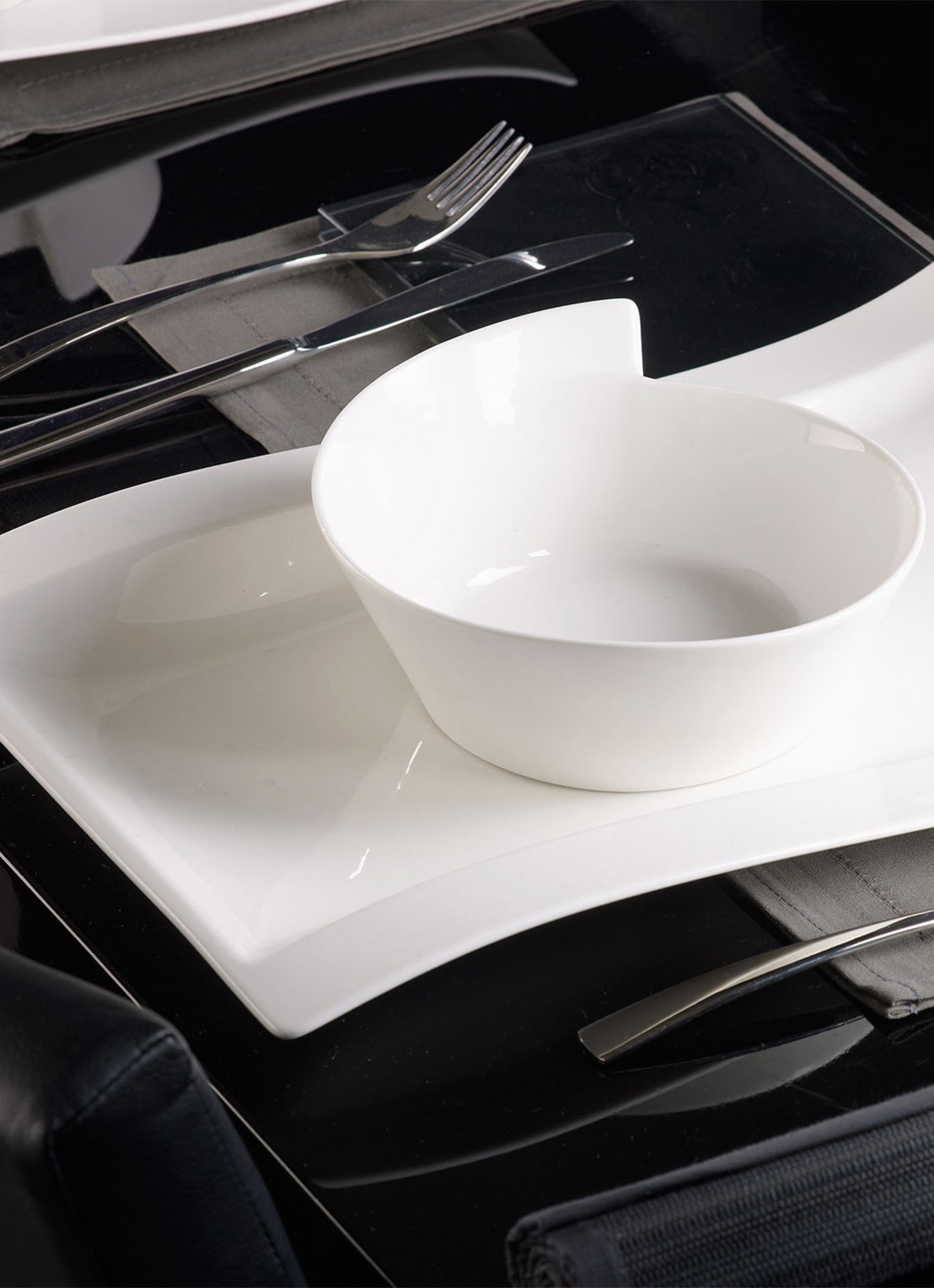 Villeroy & Boch NewWave onderbord 33 cm - voorkant 3 gebroken wit