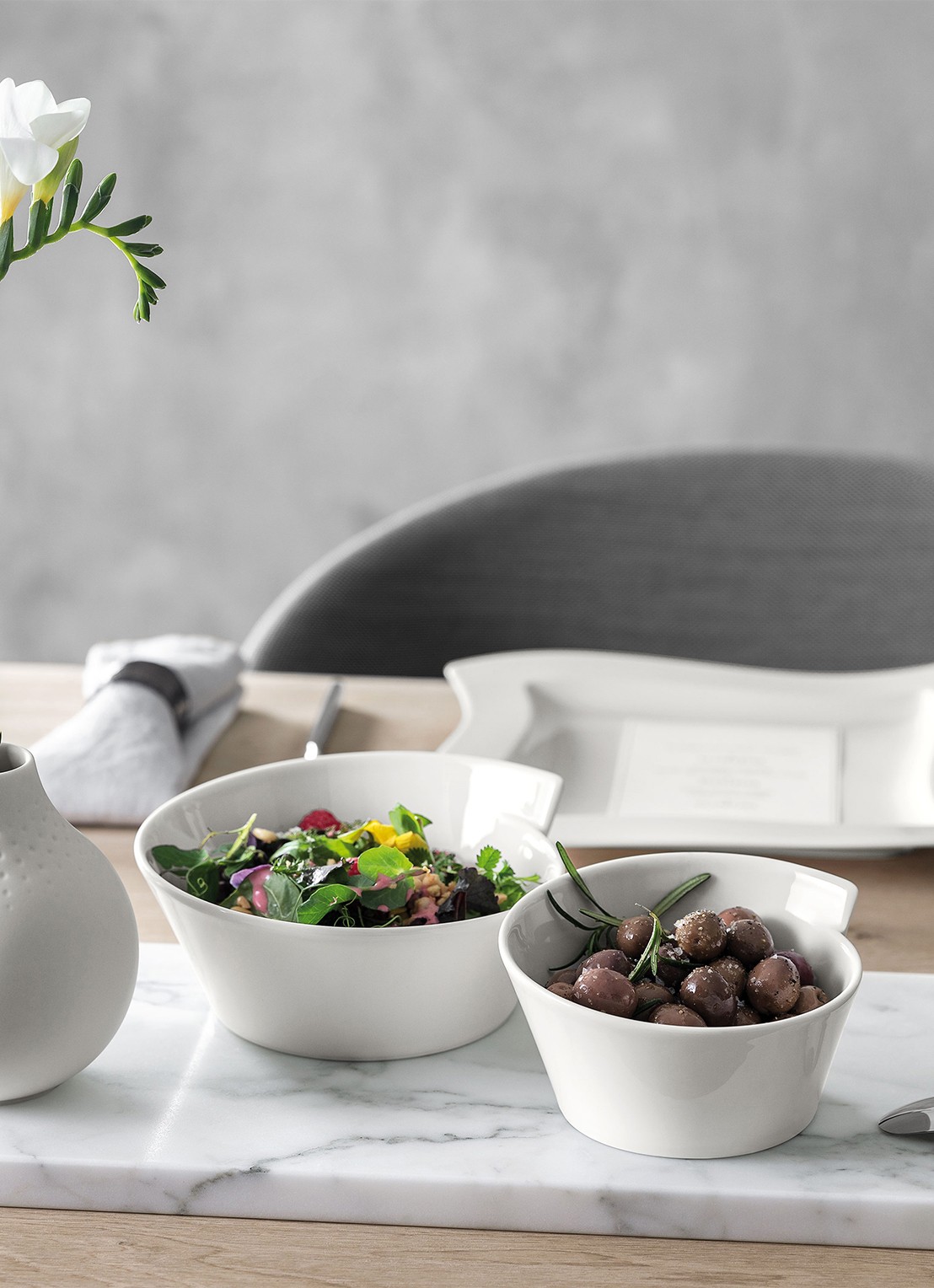 Villeroy & Boch NewWave saladeschaal 23 cm - achterkant 3 gebroken wit