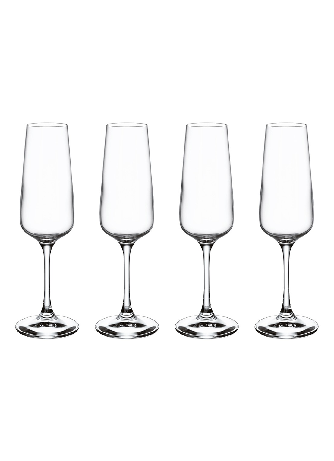 Villeroy & Boch Ovid champagneglas 25 cl set van 4 - voorkant 3 transparant