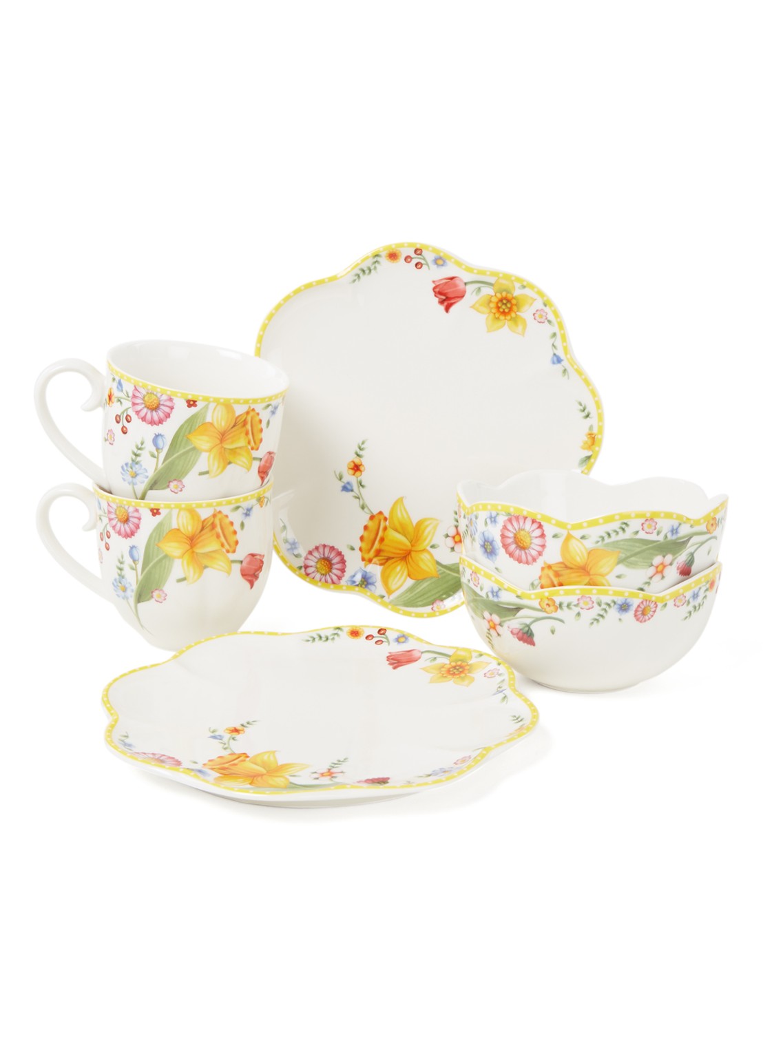 Villeroy & Boch Pasen Spring Awakening serviesset 6-delig - voorkant 2 geel