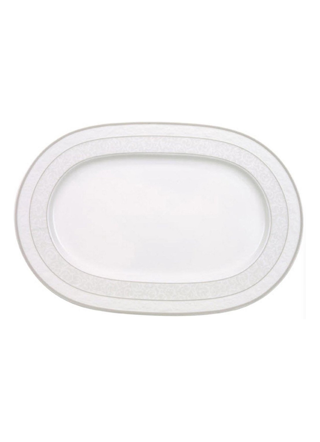 Villeroy & Boch Pearl serveerschaal 35 cm - voorkant gebroken wit