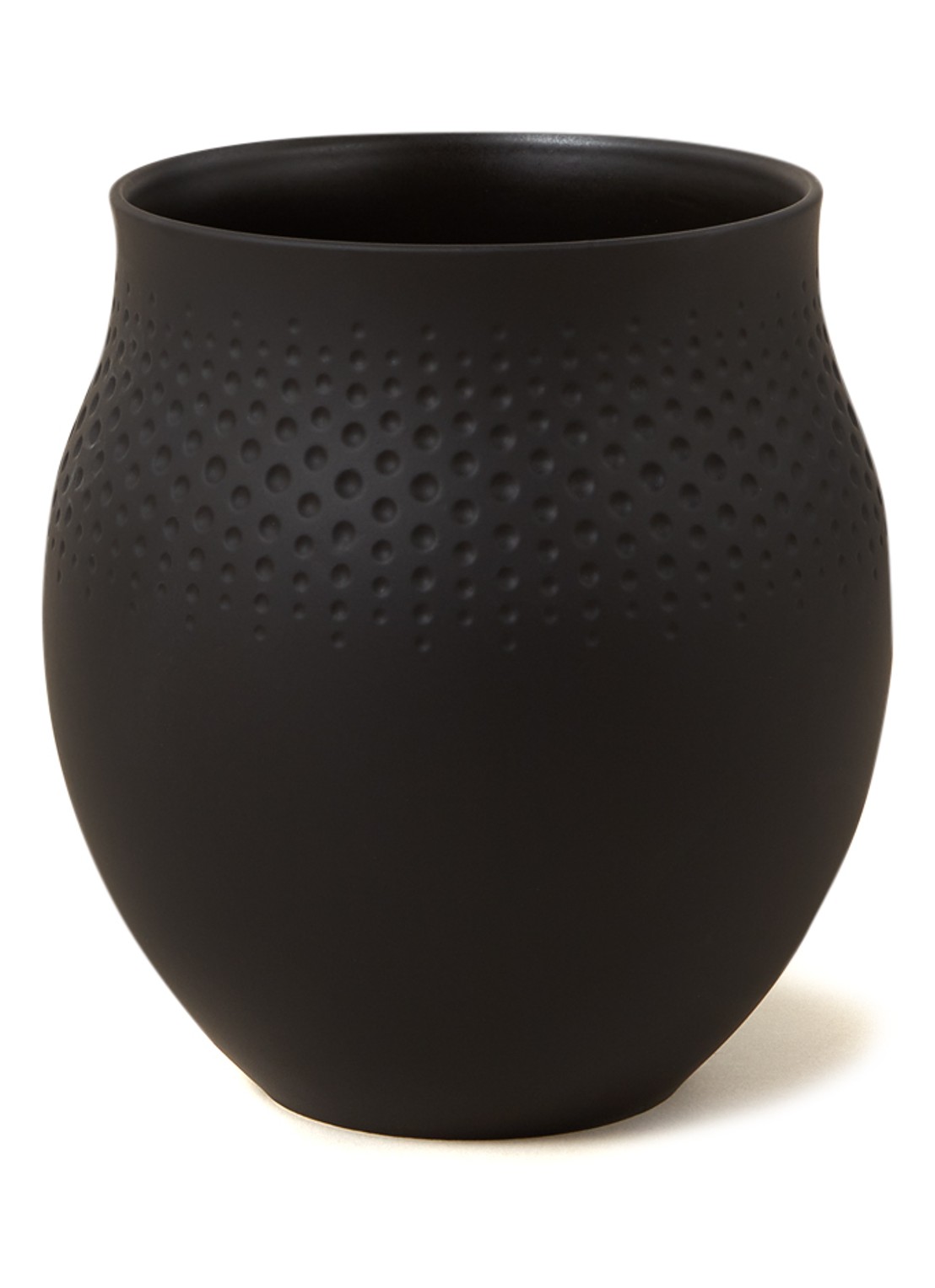 Villeroy & Boch Perle vaas 18 cm - voorkant zwart