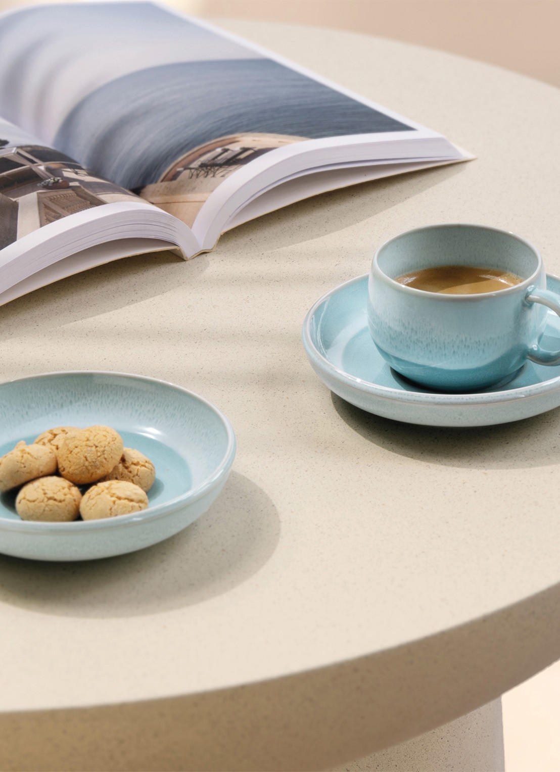 Villeroy & Boch Perlemor espressokopje - achterkant 3 aquablauw