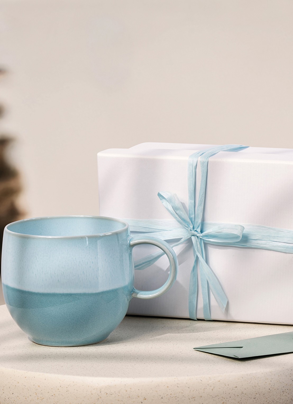 Villeroy & Boch Perlemor mok - achterkant 4 aquablauw