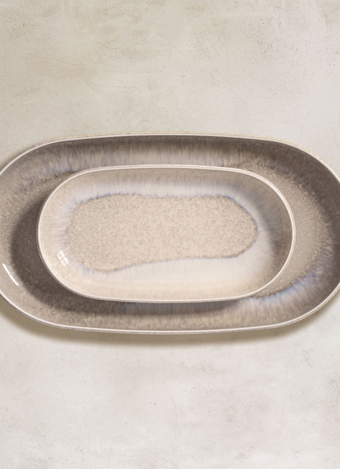 Villeroy & Boch Perlemor serveerschaal 34 x 18 cm - achterkant zand