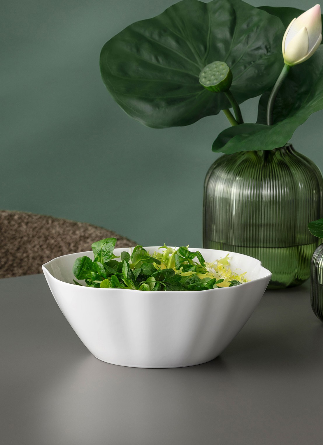 Villeroy & Boch Pura salade-/serveerschaal 26 cm - voorkant 2 wit