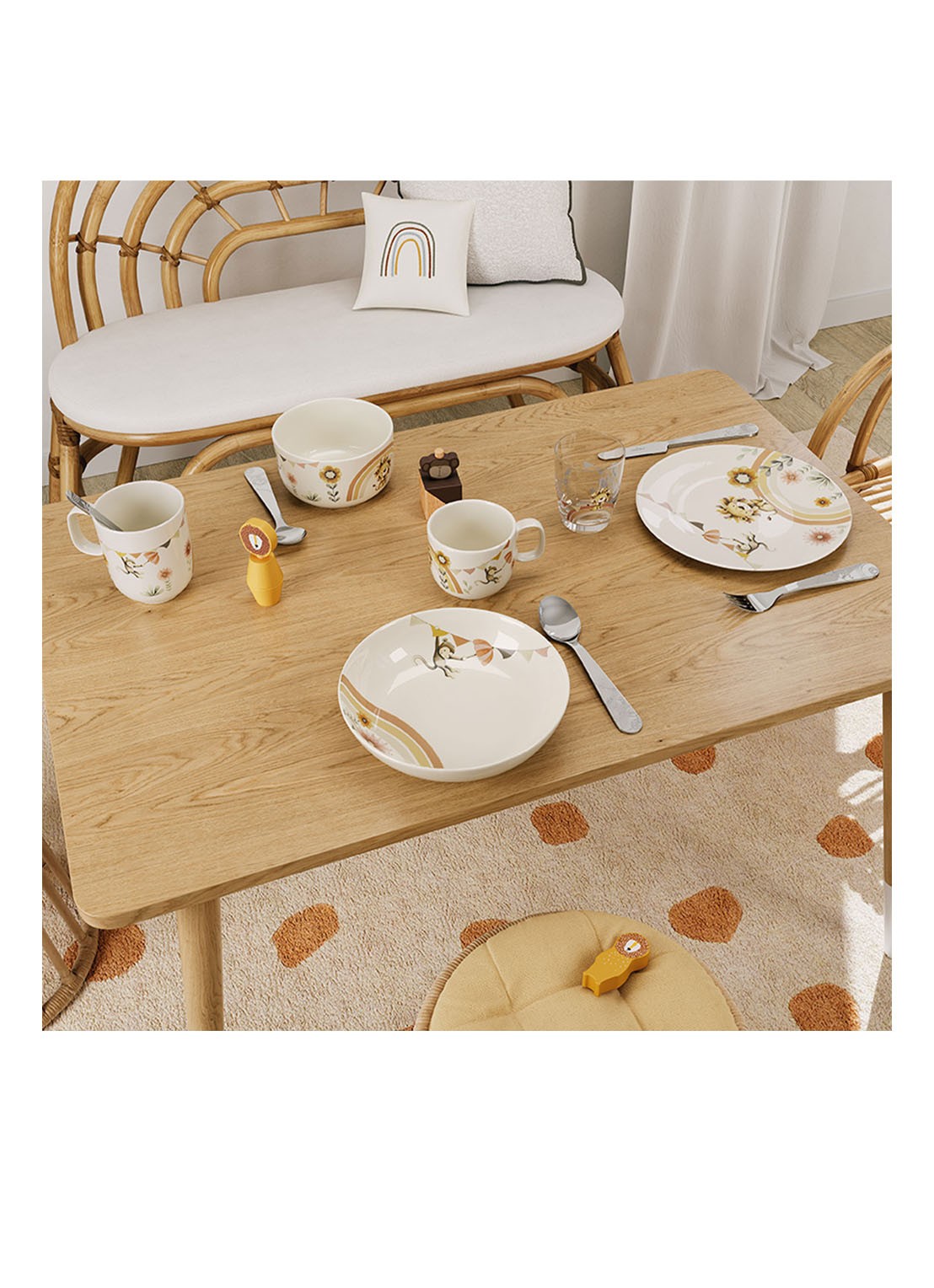 Villeroy & Boch Roar Like a Lion Kinderbeker 28 cl - voorkant 3 gebroken wit