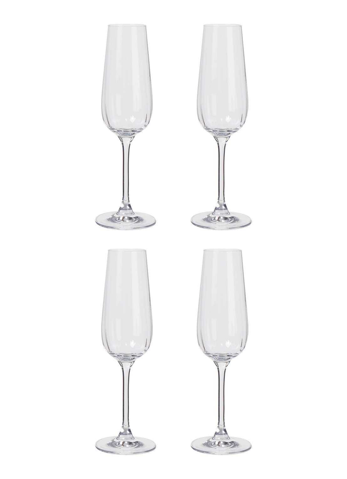 Villeroy & Boch Rose Garden champagneglas 28 cl set van 4 - voorkant 2 transparant