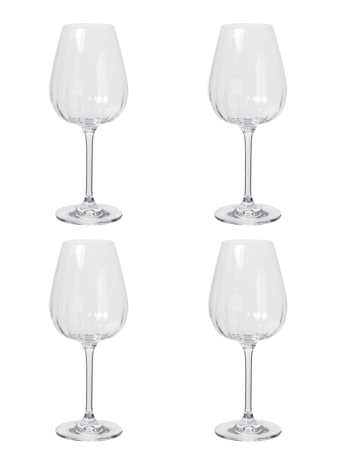 Villeroy & Boch Rose Garden rode wijnglas 59 cl set van 4 - voorkant 2 transparant