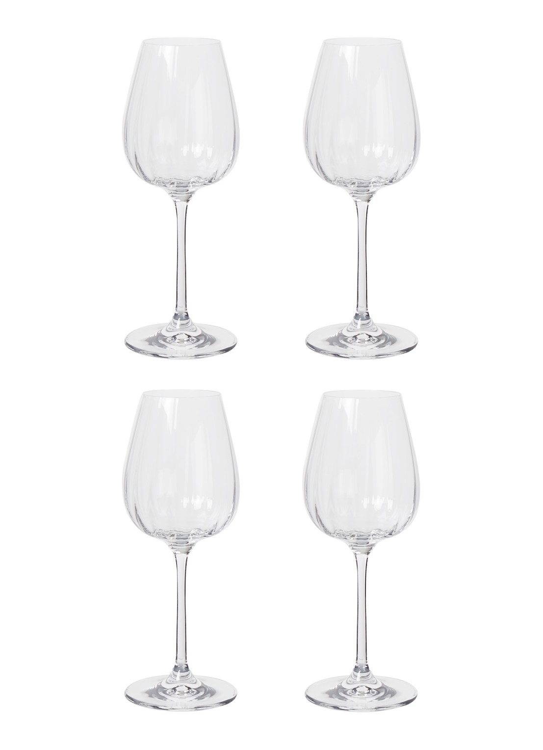 Villeroy & Boch Rose Garden witte wijnglas 43 cl set van 4 - voorkant transparant