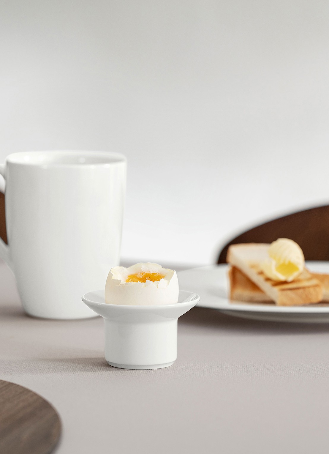 Villeroy & Boch Royal eierdop 4 cm - voorkant 2 gebroken wit