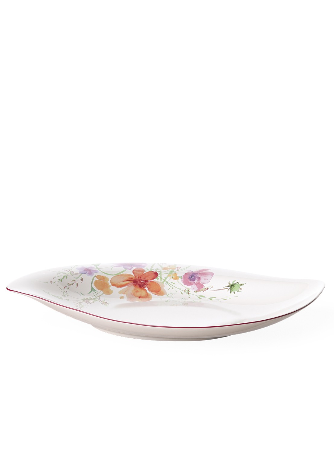 Villeroy & Boch Serveerschaal met bloemenmotief 34 cm - voorkant gebroken wit