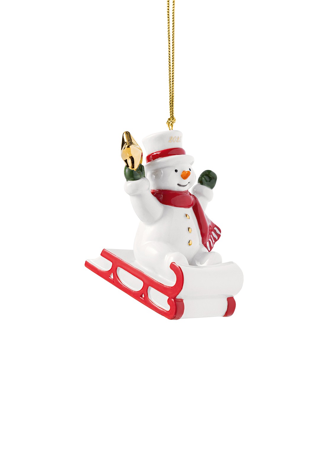 Villeroy & Boch Sneeuwpop 2025 kersthanger 7,6 cm - voorkant 2 wit