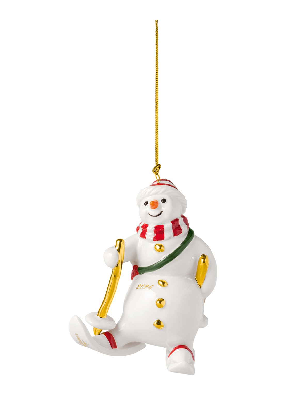 Villeroy & Boch Sneeuwpop 2026 kersthanger 10 cm - voorkant wit