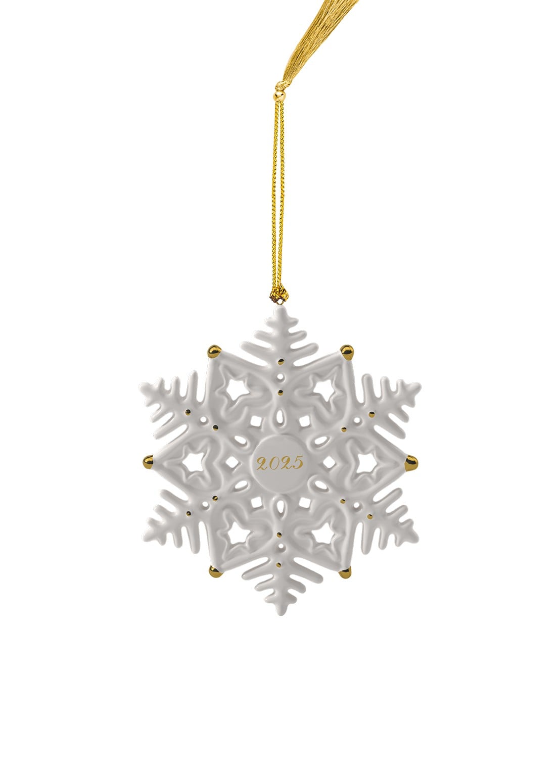 Villeroy & Boch Sneeuwvlok 2025 kersthanger 9,1 cm - voorkant wit