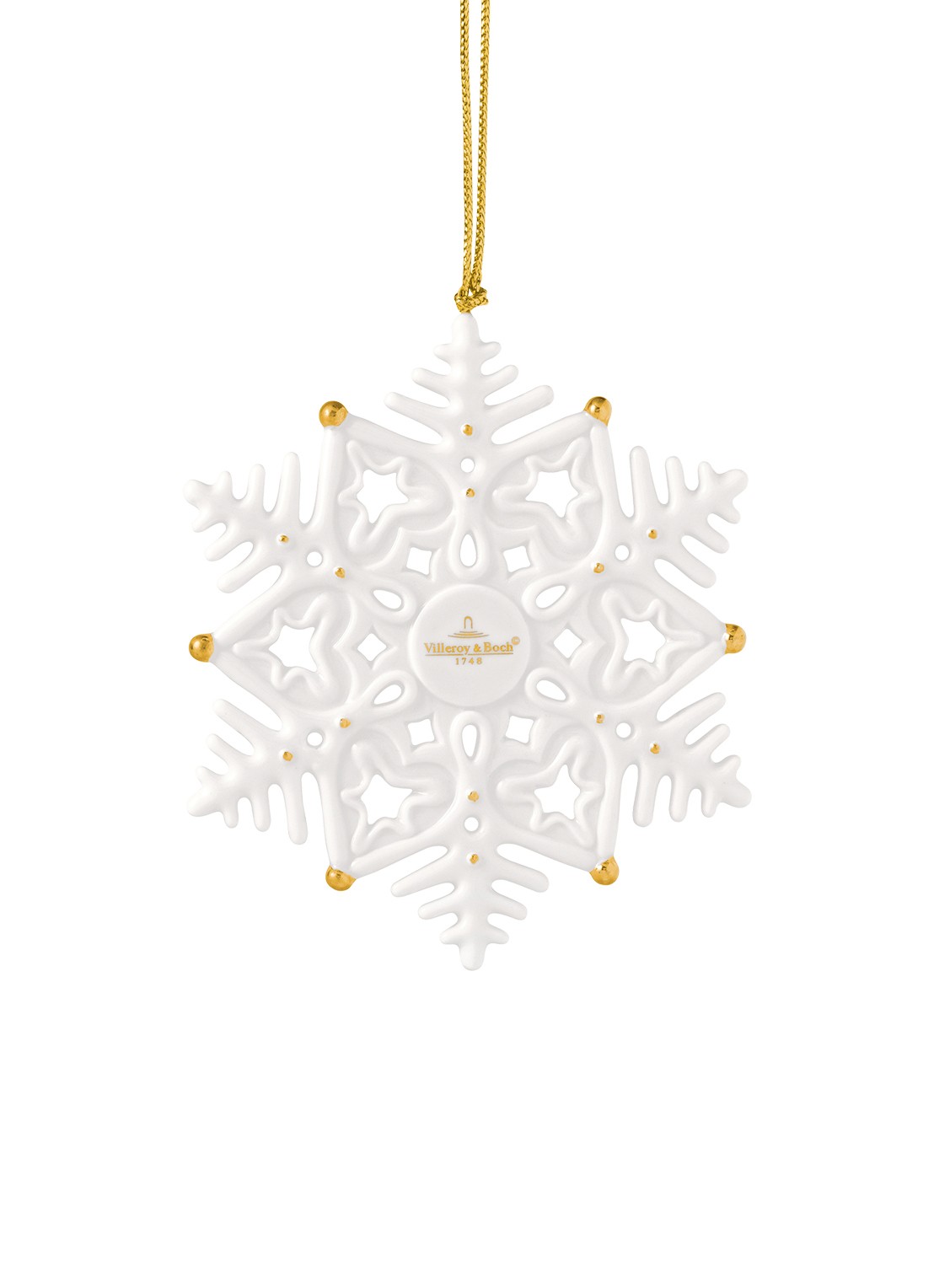 Villeroy & Boch Sneeuwvlok 2025 kersthanger 9,1 cm - voorkant 2 wit