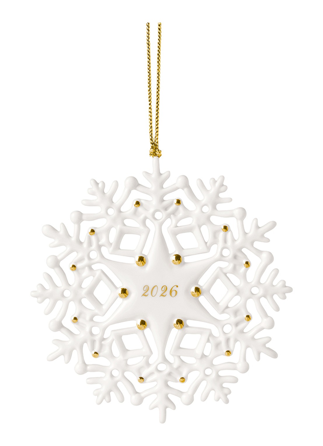 Villeroy & Boch Sneeuwvlok 2026 kersthanger 11 cm - voorkant 4 wit
