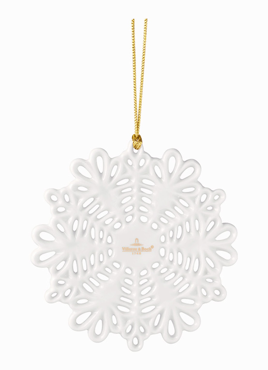 Villeroy & Boch Sneeuwvlok kersthanger 10 cm - voorkant wit