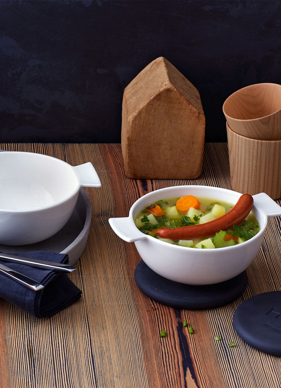 Villeroy & Boch Soup Passion soepterrine 14 cm - voorkant 2 gebroken wit