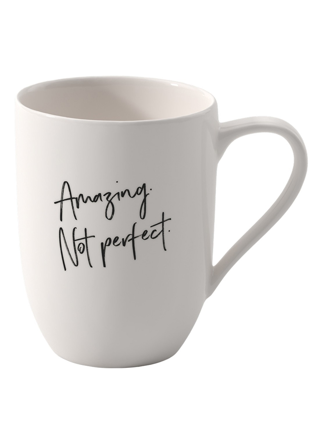 Villeroy & Boch Statement "I'm amazing. Not perfect." kopje 34 cl - voorkant 3 gebroken wit