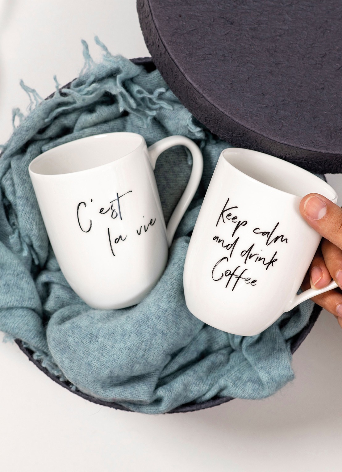 Villeroy & Boch Statement Keep Calm And Drink Coffee kopje 34 cl - achterkant 4 gebroken wit