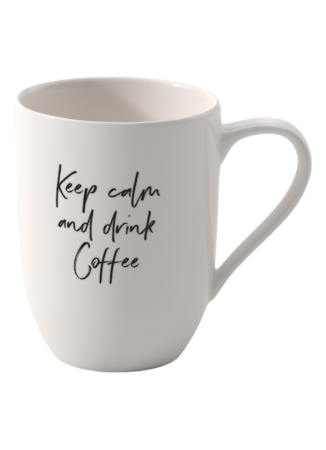 Villeroy & Boch Statement Keep Calm And Drink Coffee kopje 34 cl - voorkant gebroken wit