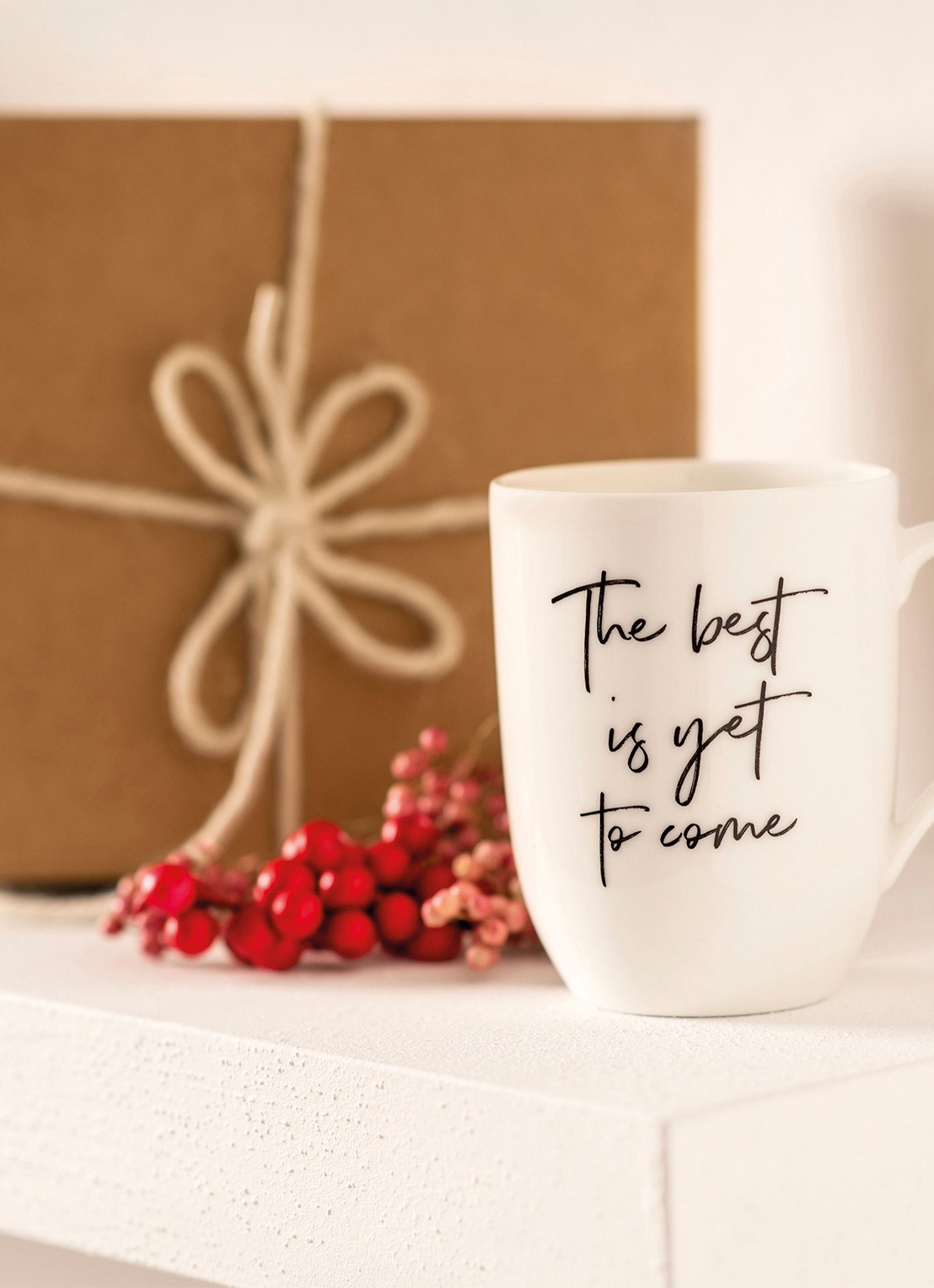Villeroy & Boch Statement The Best Is Yet To Come kopje 34 cl - voorkant 3 gebroken wit