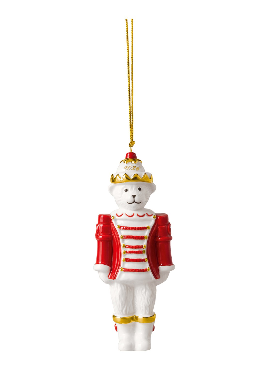 Villeroy & Boch Teddy Notenkraker 2026 kersthanger 11,4 cm - voorkant 4 rood
