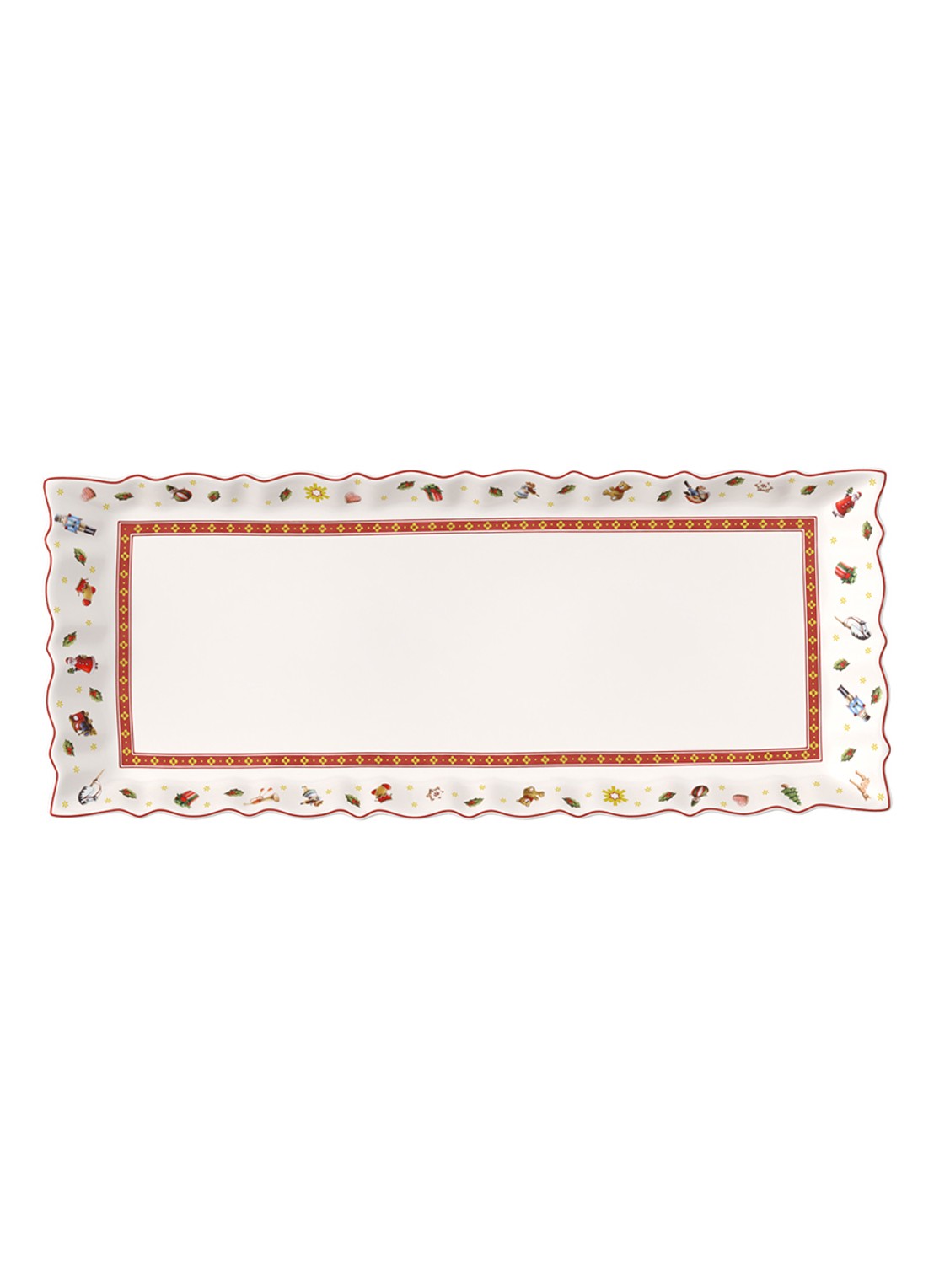 Villeroy & Boch Toy's Delight cakeschaal 39 x 16 cm - voorkant gebroken wit