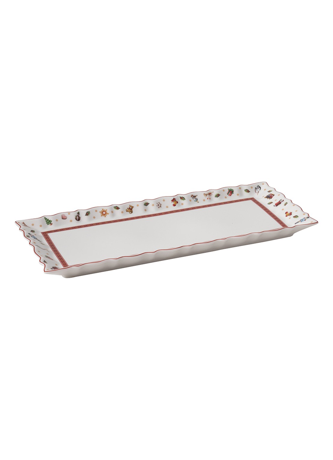 Villeroy & Boch Toy's Delight cakeschaal 39 x 16 cm - voorkant 2 gebroken wit