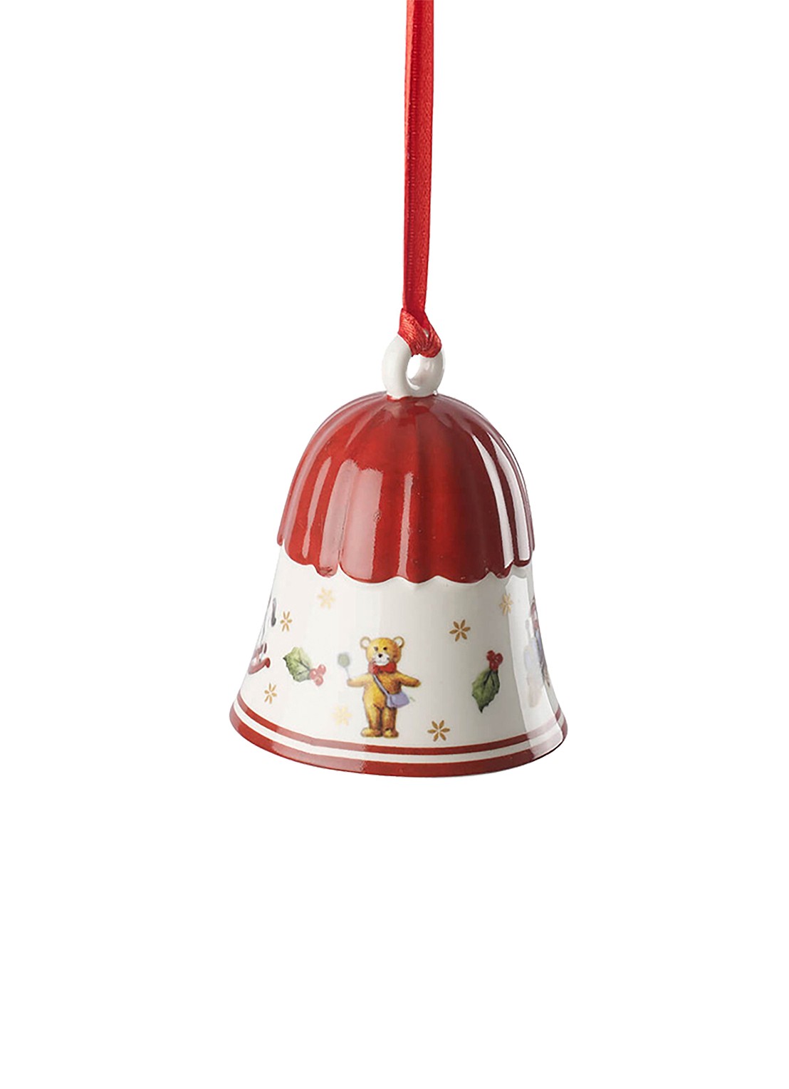 Villeroy & Boch Toy's Delight Decoration klok kersthanger 6,5 cm - voorkant steenrood
