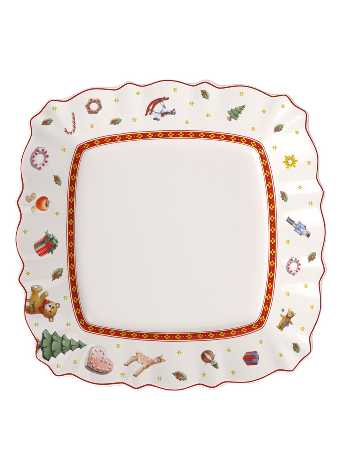 Villeroy & Boch Toy's Delight dinerbord 22,5 x 22,5 cm - voorkant 2 steenrood