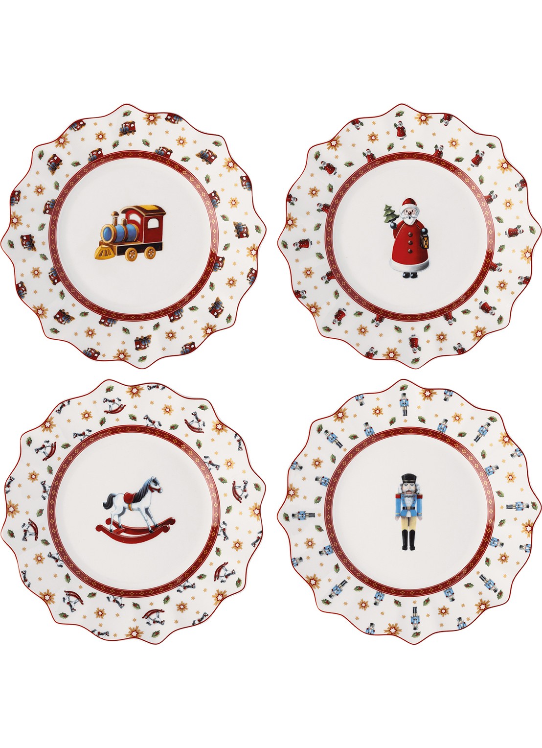 Villeroy & Boch Toy's Delight dinerbord 24,4 cm set van 4 - voorkant 2 gebroken wit