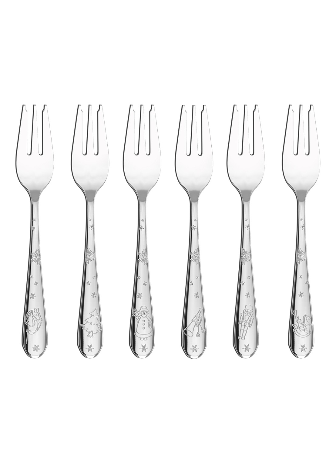 Villeroy & Boch Toy's Delight gebaksvork set van 6 - voorkant 2 zilver