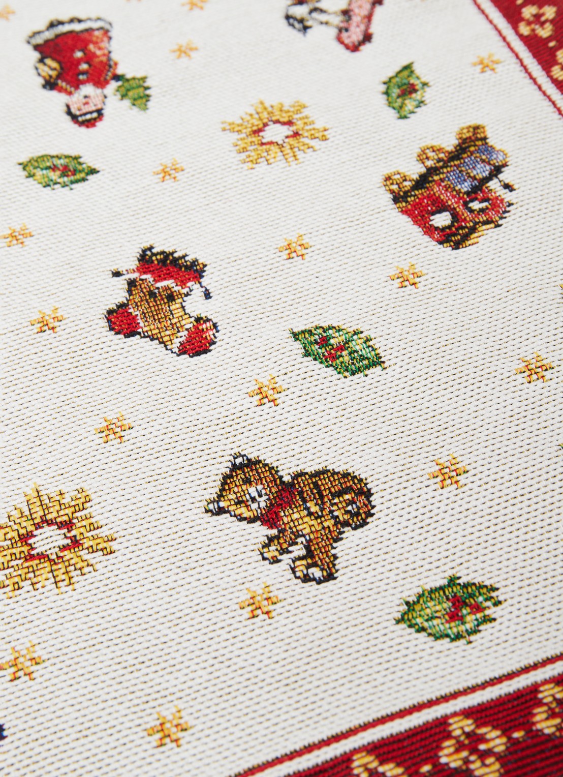 Villeroy & Boch Toy's Delight Gobelin tafelloper in katoenblend 145 x 50 cm - detail wit