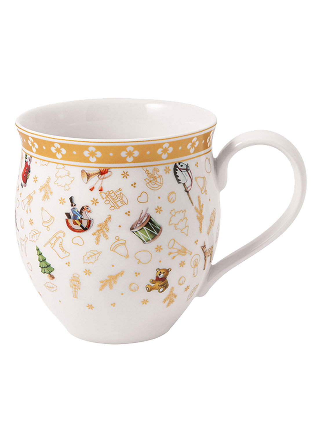 Villeroy & Boch Toy's Delight jubileumeditie kerst kopje 34 cl - voorkant goud