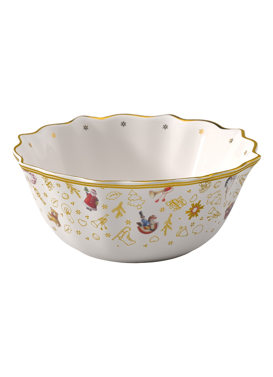 Villeroy & Boch Toy's Delight jubileumseditie kerst kom 15 cm - voorkant 2 goud