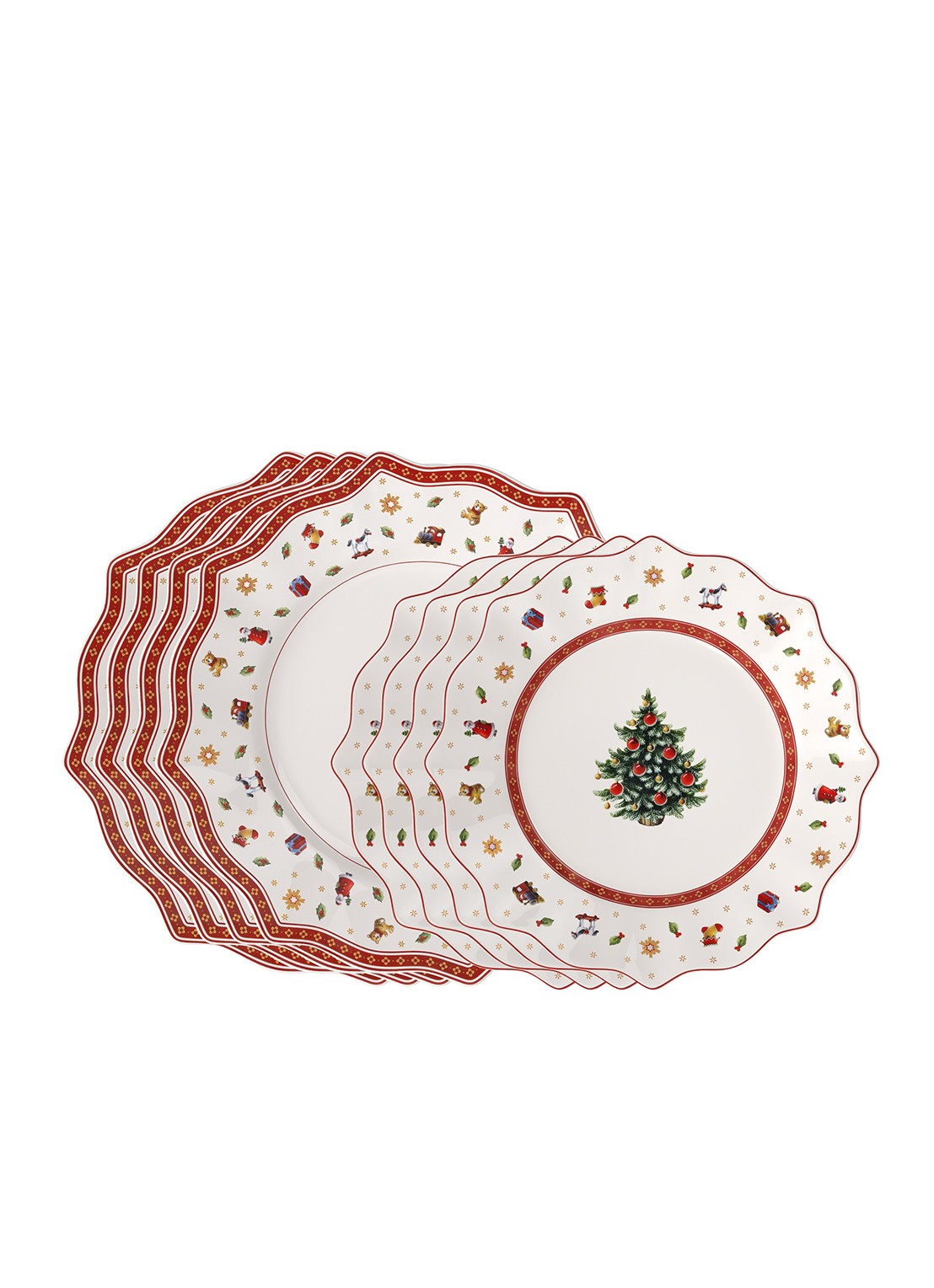 Villeroy & Boch Toy's Delight Kerst Bordenset 8-delig - voorkant 5 gebroken wit