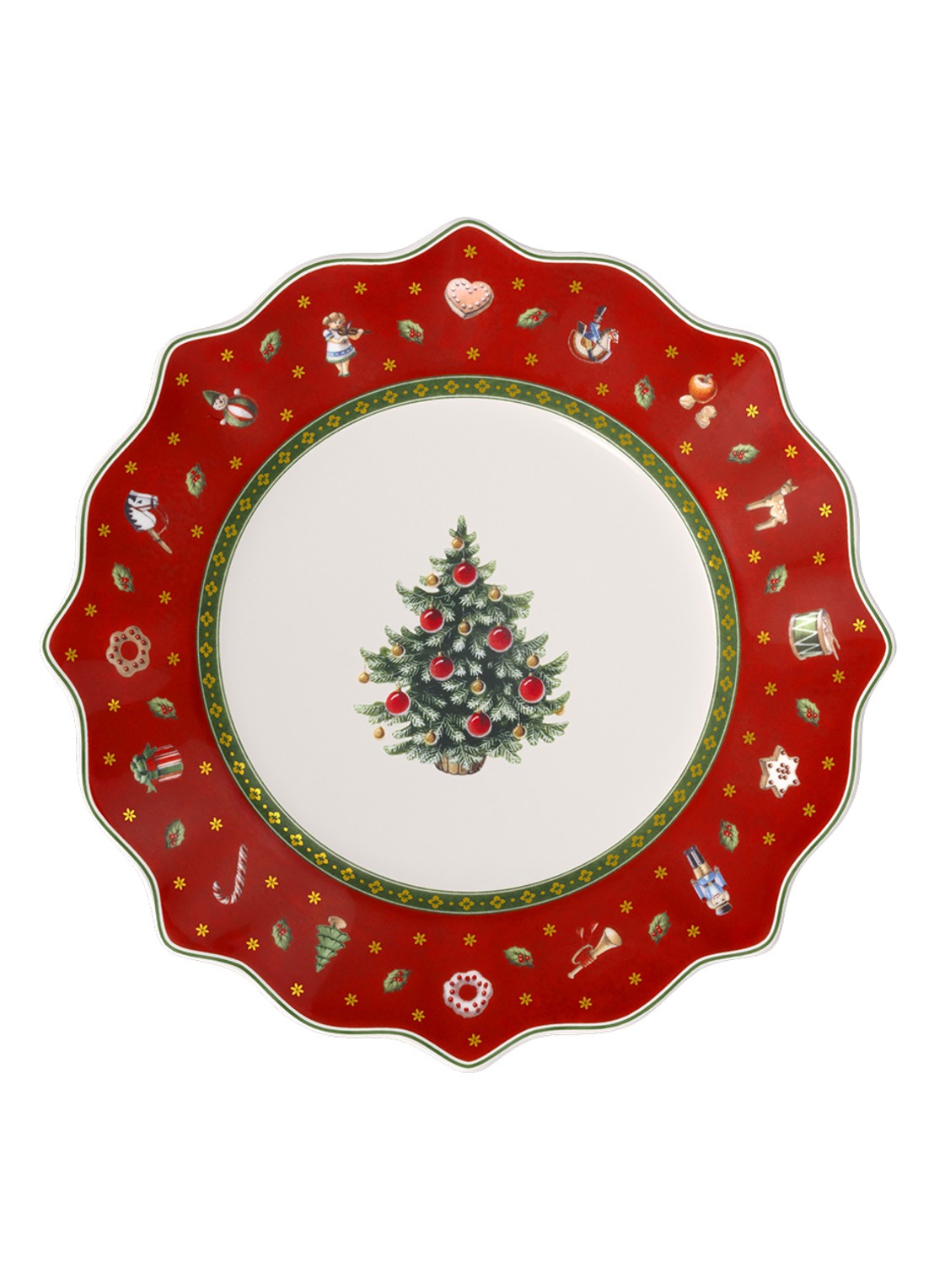 Villeroy & Boch Toy's Delight Kerst dinerbord 25 cm - voorkant 2 steenrood
