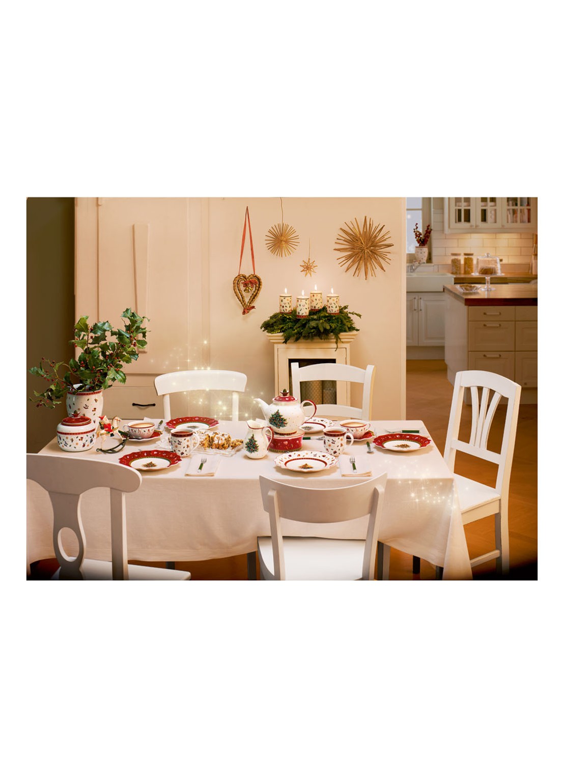 Villeroy & Boch Toy's Delight Kerst dinerbord 25 cm - voorkant 2 steenrood