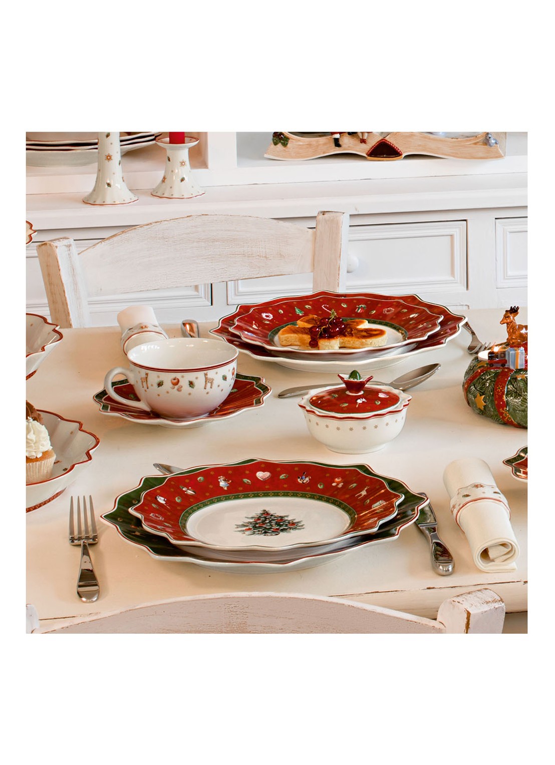 Villeroy & Boch Toy's Delight Kerst dinerbord 29 cm - detail groen