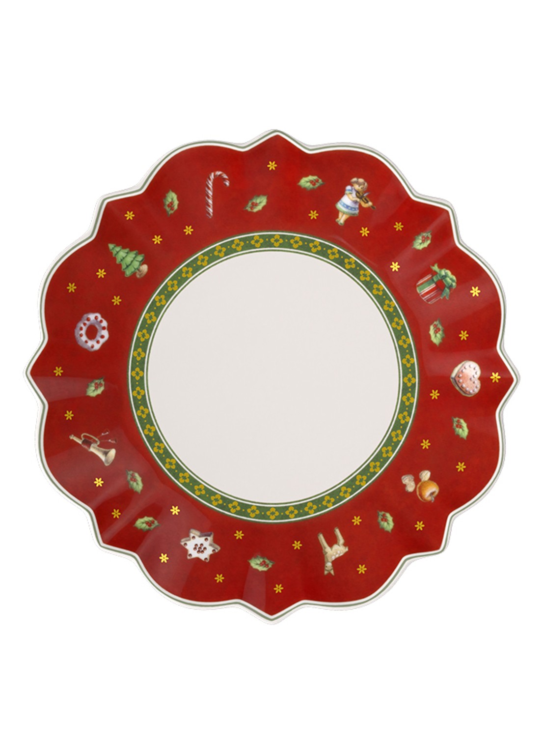 Villeroy & Boch Toy's Delight Kerst gebaksbordje 18 cm - voorkant 2 steenrood